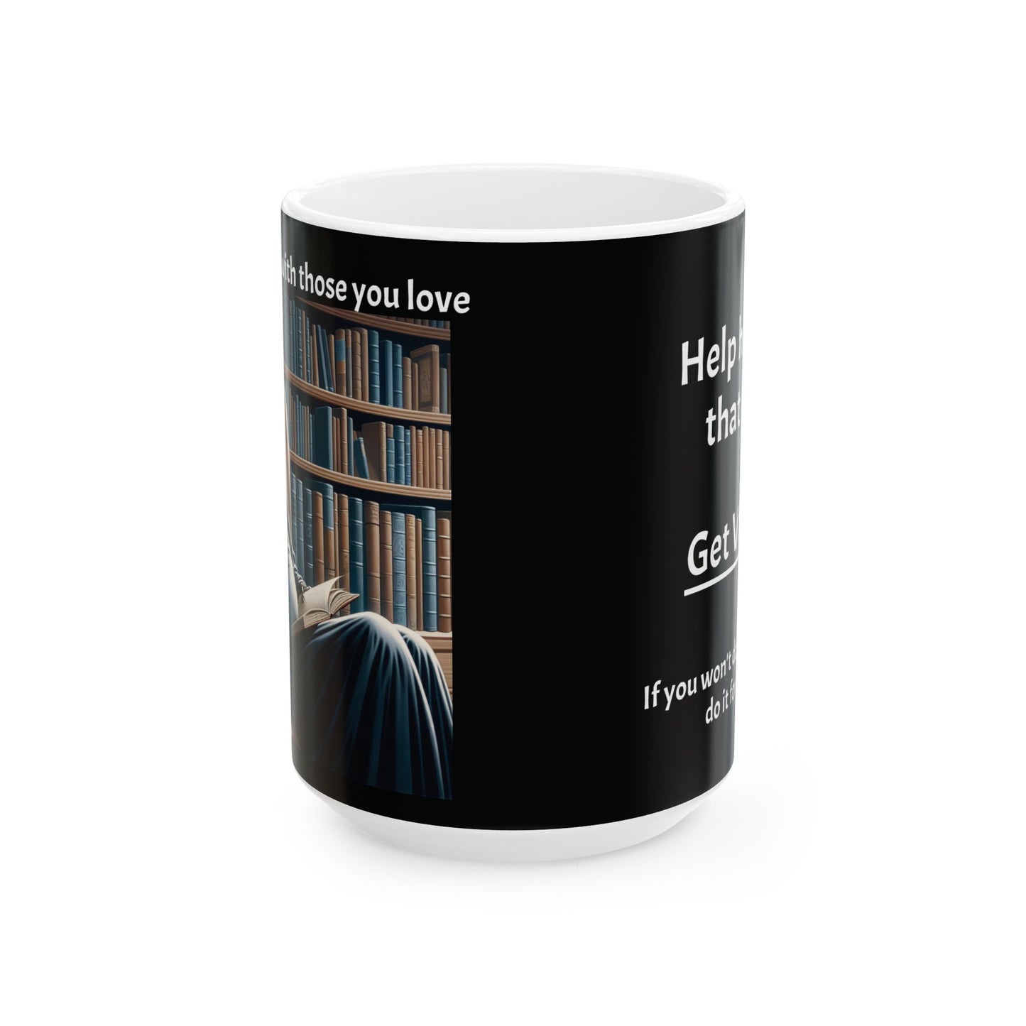 Mug - "Spending time with those you love" Death with cat