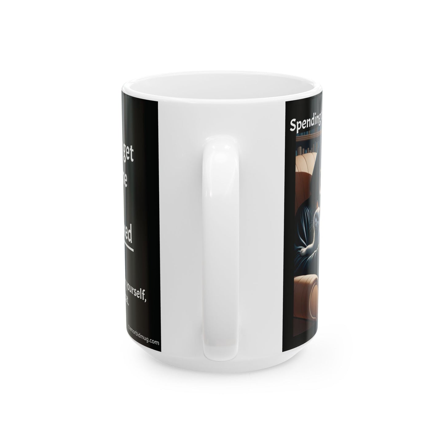 Mug - "Spending time with those you love" Death with cat