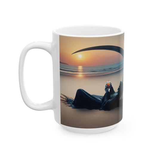 Mug - Death Relaxing on the Beach. Vaxx Your Kids.